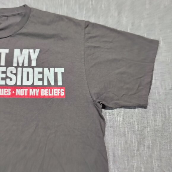 Political T-Shirt Size Large Gray Left Liberal Democratic Not My President - Picture 4 of 12
